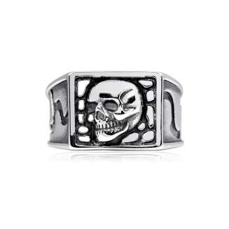 Stainless Steel Skull Signet Ring SIZE 11