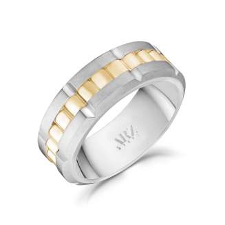 8MM TWO-TONE MATTE AND SHINY SPINNER RING