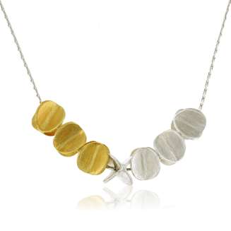 SPINNING CROSSED OVAL NECKLACE Silver/Gold