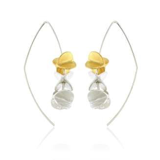 Silver/Gold Matte Finish Earrings Also Available in other Metal Combinations