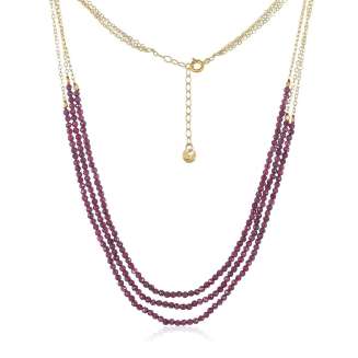 TRIPLE FACETED RUBY NECKLACE