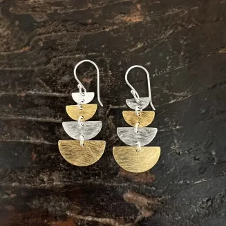 Moon Phases Sterling Dangle Earrings