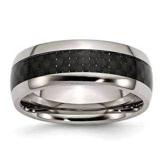 Titanium Gent's Ring With Carbon Fiber Inlay 8mm wide Size 12 and Size 13