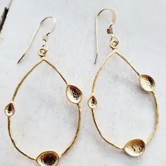 Gold Teardrop Pods Earrings