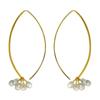 Falling Stones Earrings with black spinel