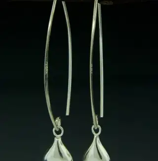 Silver Kisses Marquis Earrings