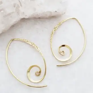 Gold OR  Silver Hammered Spiral Spike Earrings
