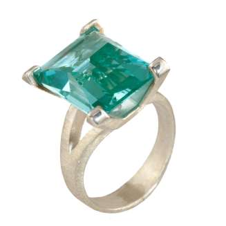 SILVER "MODERN CUT" COCKTAIL 16x12mm PARAIBA SHADE CREATED SPINEL
