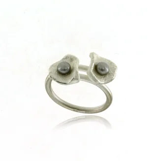 DOUBLE PETAL DOUBLE PEARL FRESHWATER PEARL GREY