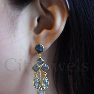 7 STONE CHANDELIER EARRINGS
