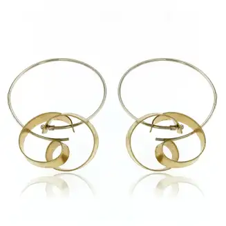 SILVER/GOLD MEDIUM Pretzel Earrings