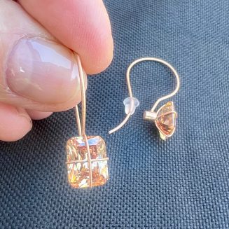 Rose Gold Vermeil champagne present wrap earrings