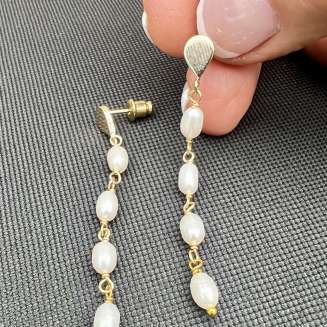 GOLD VERMEIL FRESHWATER PEARL DANGLE