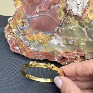 GOLD VERMEIL BANGLE (HINGE CLASP ON SIDE OF BRACELET)