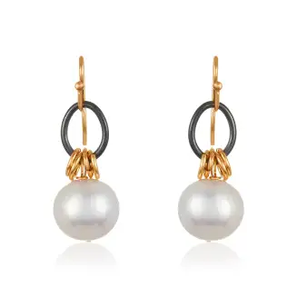Freshwater Pearl mixed metal earrings