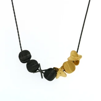 SPINNING CROSSED OVAL NECKLACE Silver/Gold