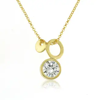 Gold and CZ Circles necklace