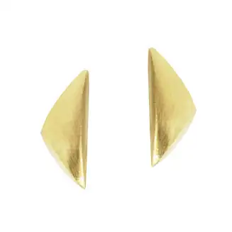 EARRINGS STERLING SILVER GOLD VERMEIL MATTE FINISH MINI STUD 3/8", POST