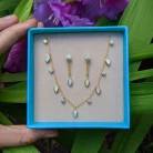 NECKLACE EAR OPAL SET