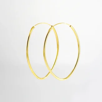 Sterling Silver and Gold Vermeil Oval hoop Earrings 35mm x 51mm