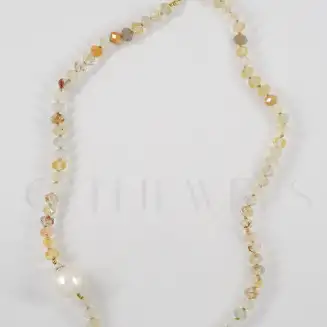 RUTILATED QUARTZ AND PEARL NECKLACE