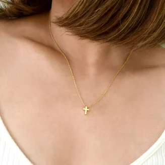 14K Gold Filled Minimalist Cross Necklace