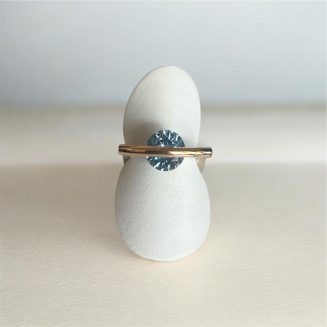 Sterling Silver/14K Gold Curved Ring