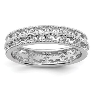 STERLING SILVER FLEUR DE LIS BAND