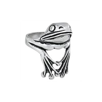 Sterling Silver Leaping Frog Ring