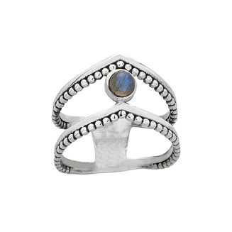 STERLING SILVER AND LABRADORITE RING