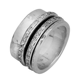 925 SILVER SPINNER RING SET WITH CZ