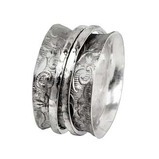 Sterling Silver Swirl Spinner Ring