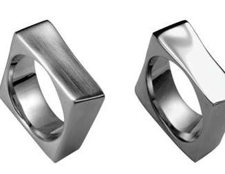 Modern Stainless Steel Squared Ring