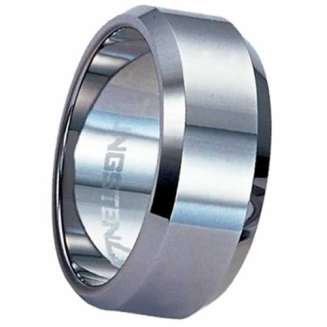 HIGH POLISHED Tungsten Carbide Beveled-Edge Ring Band 7MM