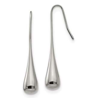 STAINLESS STEEL POLISHED DROP EARRING
