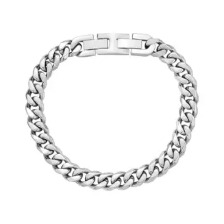 STAINLESS STEEL 8MM CUBAN LINK BRACELET 8"