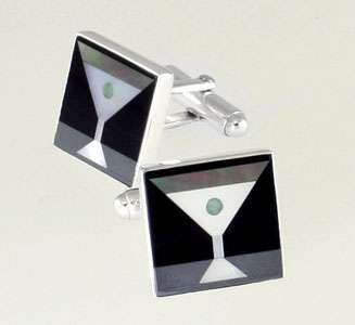 Square Martini Inlay cufflinks