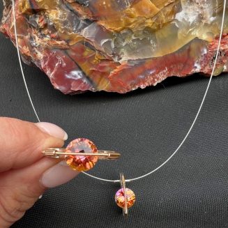 STERLING SILVER AND 14K GOLD 10MM TWILIGHT MYSTIC TOPAZ NECKLACE 18' IN LENGTH (LAST ONE)