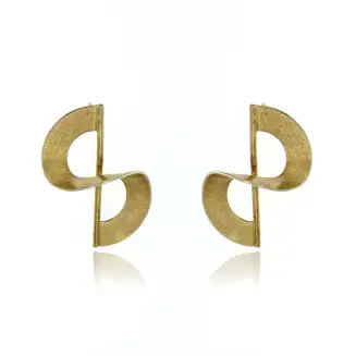 LITTLE TWISTED SILVER GOLD VERMEIL POST EARRINGS