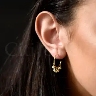 Multiple CZ Dangling Hoop Earring 20MM