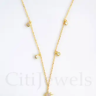 Starburst w/ Multi-Dangle CZ Necklace
