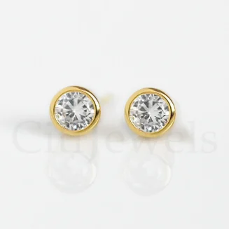 Large Solitaire CZ Stud Earrings (7mm)