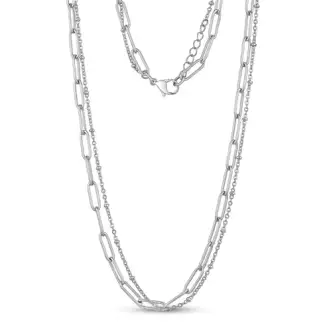 DOUBLE PAPER CLIP SILVER CHAIN