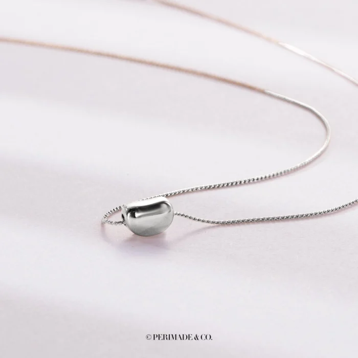 bean necklace silver