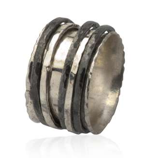 Silver Spinner with Black Oxidized Spinner Rings