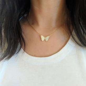 WHITE OPAL BUTTERFLY