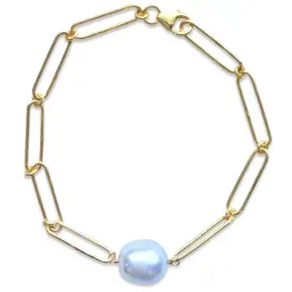 Pearl and Paper Clip Bracelet