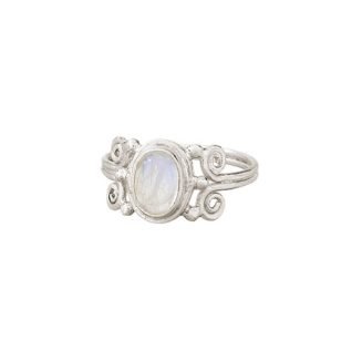 STERLING SILVER BEZEL SET MOONSTONE RING SIZES 6 AND 7 ONLY