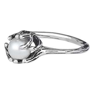 Sterling Silver BRANCH HOLDING PEARL RING