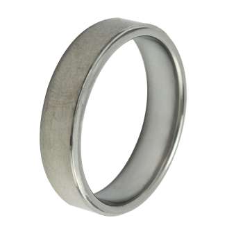 Flat Brush Finished Tungsten Ring with Shiny Edges 6mm SIZE 8